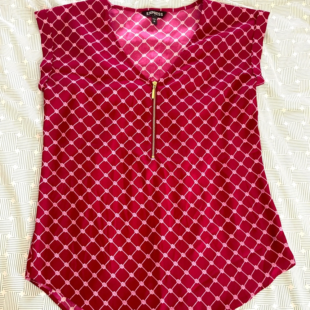 Pink Express Blouse with Zipper Detail
